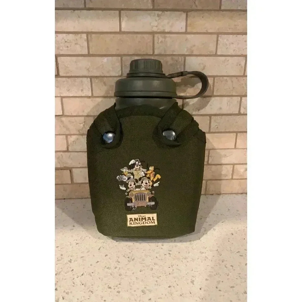 Disney Parks Animal Kingdom Souvenir Water Bottle‎ Canvas Canteen  bp